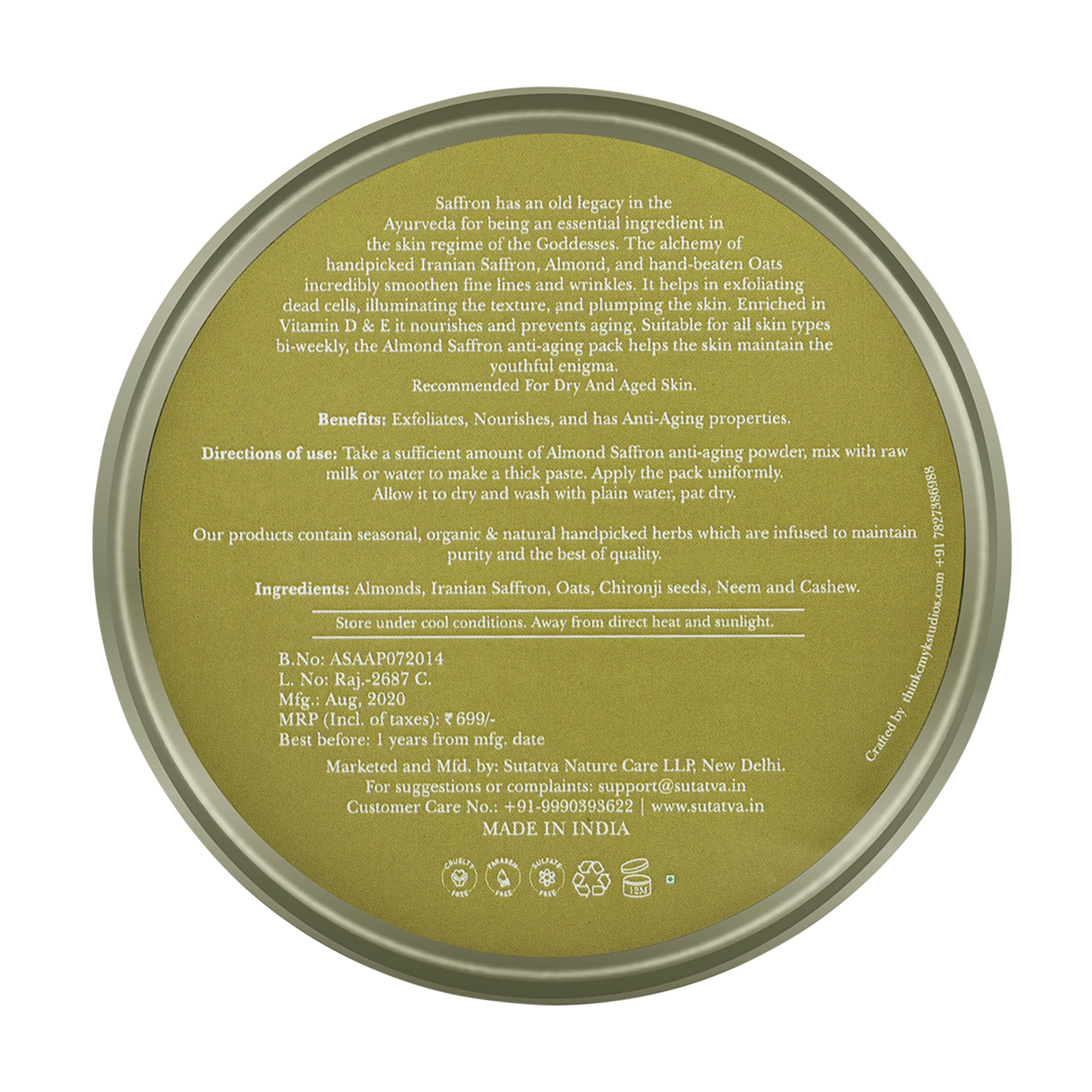 Almond Saffron Face Pack (Mohini)