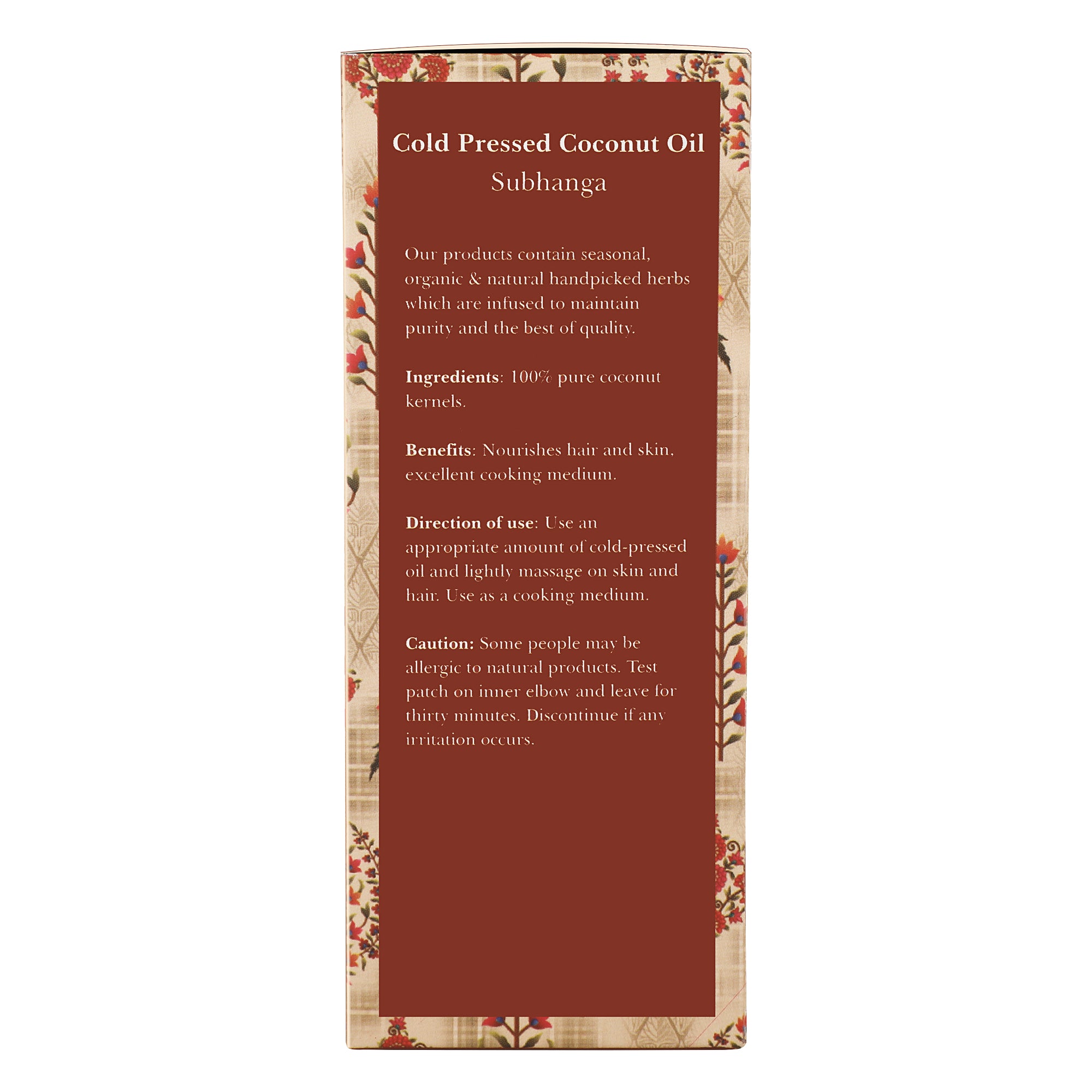 Cold Pressed Coconut Oil (Shubhanga) For Hair